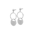 thumbnail image 4 of Sterling Silver /Brushed Circles Dangle Post Earrings, 4 of 5