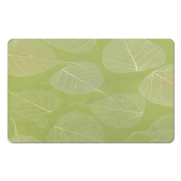 Tapis de Bain Antidérapant en Feuille Vert - Mignon & Boho, 20x32 Pouces, Absorbant, Lavable en Machine - Ajout Parfait à Votre Salle de Bain