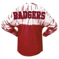 thumbnail image 3 of Women's Red Wisconsin Badgers Tie-Dye Long Sleeve Jersey T-Shirt, 3 of 3