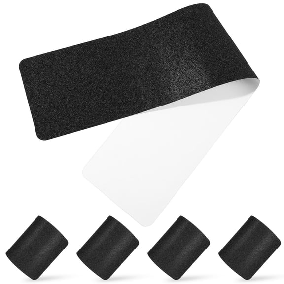 FOMIYES 5-Pack Outdoor Anti-Skid Stair Treads Black PVC for Safe Stairs and Business Use