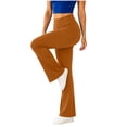 thumbnail image 6 of Mifsaly Yoga Pants for Women High Waisted Flare Leggings Soft Stretchy Workout Activewear with Pockets Orange,L, 6 of 8