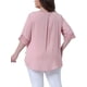 thumbnail image 3 of Blusas Casuales de Manga Corta de Encaje de Talla Grande para Mujeres Agnes Orinda, Cuello Redondo, 4X, Rosa Claro, 3 of 6