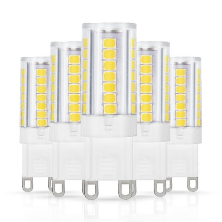 Ampoules LED G9, équivalent 40 W (5 W), 450 lm, blanc froid 6000 K, angle  de faisceau de 360 degrés, base G9 à deux broches pour éclairage  domestique, lustres, appliques murales, lot de 5