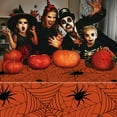 thumbnail image 6 of Hvmvliv Spider Tablecloth 53x107in Halloween Spiderweb Tablecloth Gothic Halloween Decor Table Cover for Kitchen Dining Room Indoor Outdoor Suitable for Indoor Outdoor Halloween Decoration Orange, 6 of 6