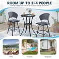 thumbnail image 2 of Vicllax Outdoor Patio Bar Set Bistro Set Metal Modern Style for Garden 27.6"Lx27.6"Wx37.4"H (3 Pcs), 2 of 8