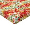 thumbnail image 4 of Ambesonne Peony Fitted Sheet, Exotics Art Floral Boho Print, California King, Dark Coral Mustard White, 4 of 5