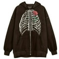 thumbnail image 1 of MesaSe Womens Skeleton Zip Up Hoodies Rhinestone Graphic Oversized Pullovers Sweatshirt Goth Jacket With Pockets, 1 of 2