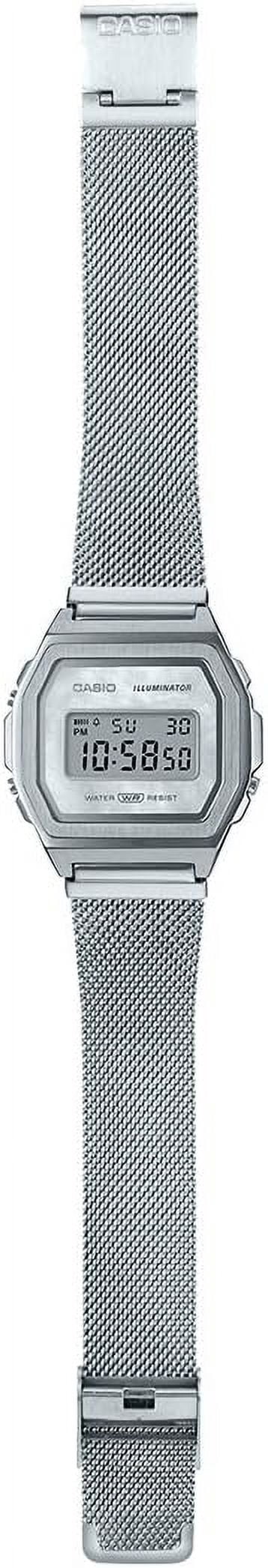 Casio A1000M-1B Collection Women's Digital Watch with Stainless Steel Strap