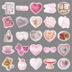 thumbnail image 2 of Set de 50 pegatinas con forma de corazón, bonitas calcomanías rosas con dibujos animados kawaii, 2 of 2