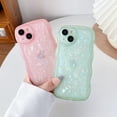 thumbnail image 3 of Glitter Shell Pattern Bling Sparkling Curly Wave Frame Clear Soft Compatible with iPhone Case (Colorful,iPhone Xr), 3 of 9