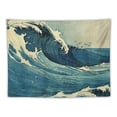 thumbnail image 5 of ONETECH Retro Ocean Tapestry Wall Hanging, Vintage Blue Watercolor Ocean Waves Wall Art Tapestries, Japanese Anime Sea Wave Wall Decor Indian Tapestry for Bedroom Aesthetic Home Dorm, Wall Blacket, 5 of 6