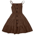 thumbnail image 3 of Robe Bébé Enfants Filles Été Décontractée Robe à Bretelles Spaghetti Robe Tournante Robe Enfant Fille Marron 10 Ans-11 Ans, 3 of 7