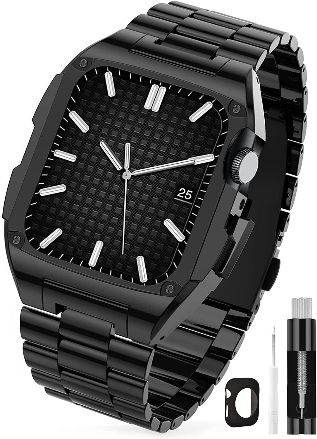 Vmoro for Apple Watch Band 44mm with Case，Shockproof Band Strap for