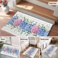 thumbnail image 5 of Blue Pink Hydrangea Entryway Rug 2'x3'&nbsp; Non Slip Front Door Mats, Eucalyptus Leaves Grey Plaid Entrance Rugs Indoor Outdoor Carpet, Washable Floor Mats Small Area Rug for Bedroom Kitchen, 5 of 8