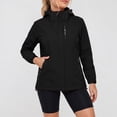 thumbnail image 4 of Windbreaker Jacket for Women Detachable Hooded Windproof and Waterproof Jacket with Pockets Solid Color Hooded Zip Up Casual Lightweight Hiking Travel Jackets, 4 of 6