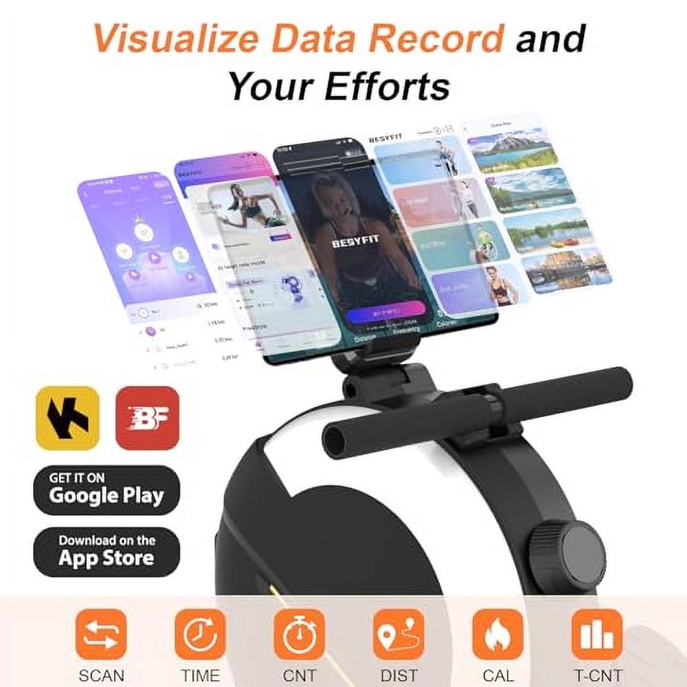 Rowing Machines for Home,Hartwares Magnetic Rowing Machine with 77lbs High Resistance Rowing Machine,16 Levels of Quiet Resistance,Rower Machine for Home Row Machine,App Compatible,LCD Monitor