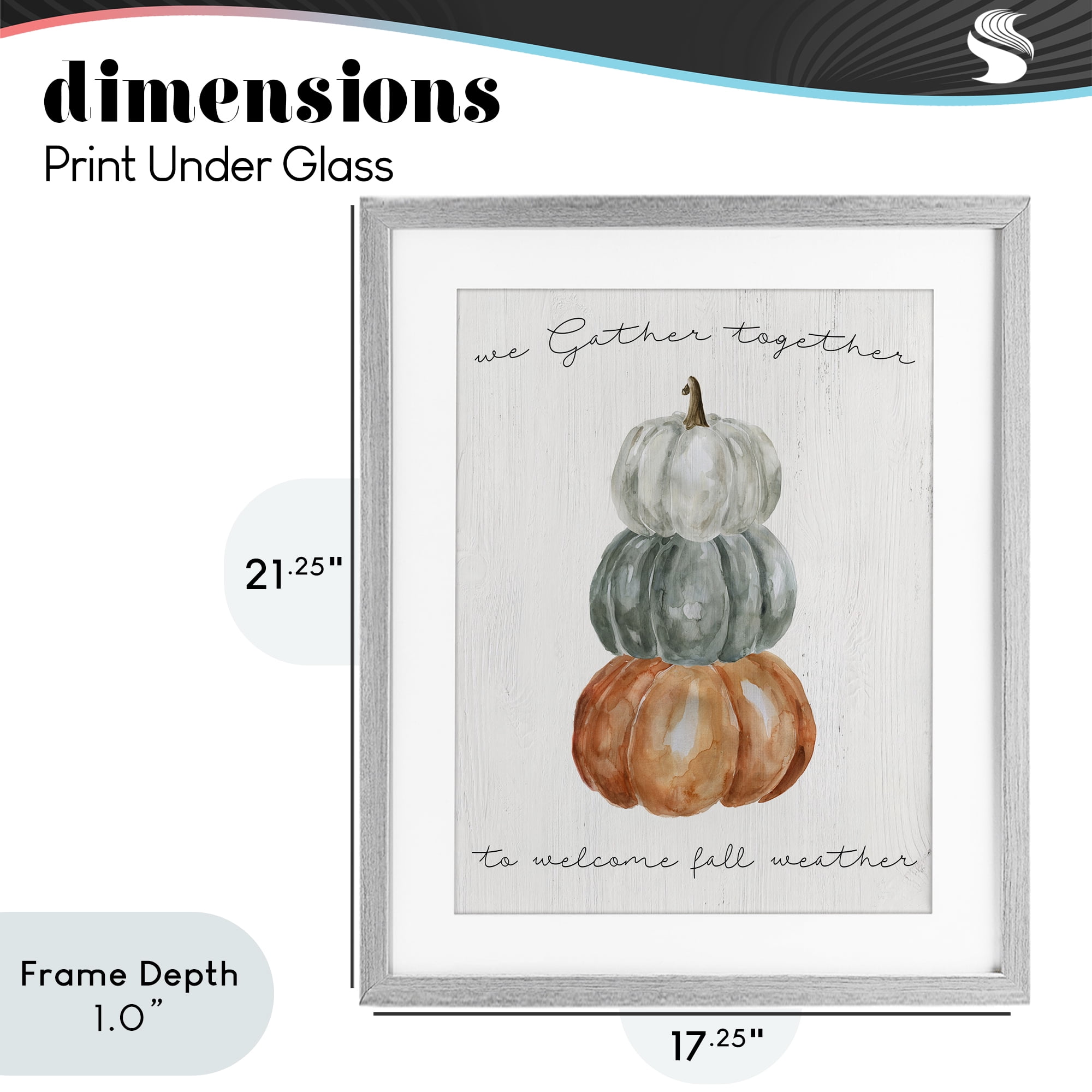 Stupell Industries Gather Together Fall Weather Gray Framed Print Under Glass, design by Livi Finn