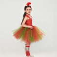 thumbnail image 6 of Mercatoo Kids Girls 𝐂hristmas 𝐂ostumes Red Green Tulle Tutu Dress Headband Stockings Set P𝐚rty 𝐂osplay Dress Up Clothes Girls Chambray And Tulle Dress, 6 of 9
