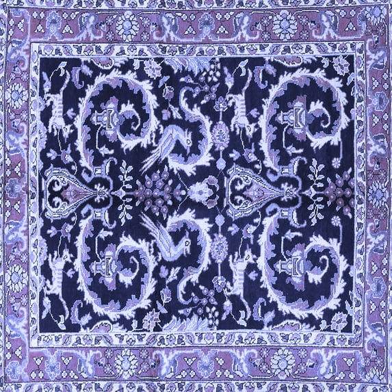 Ahgly Company Machine Washable Indoor Square Animal Blue Traditional Area Rugs, 6' Square