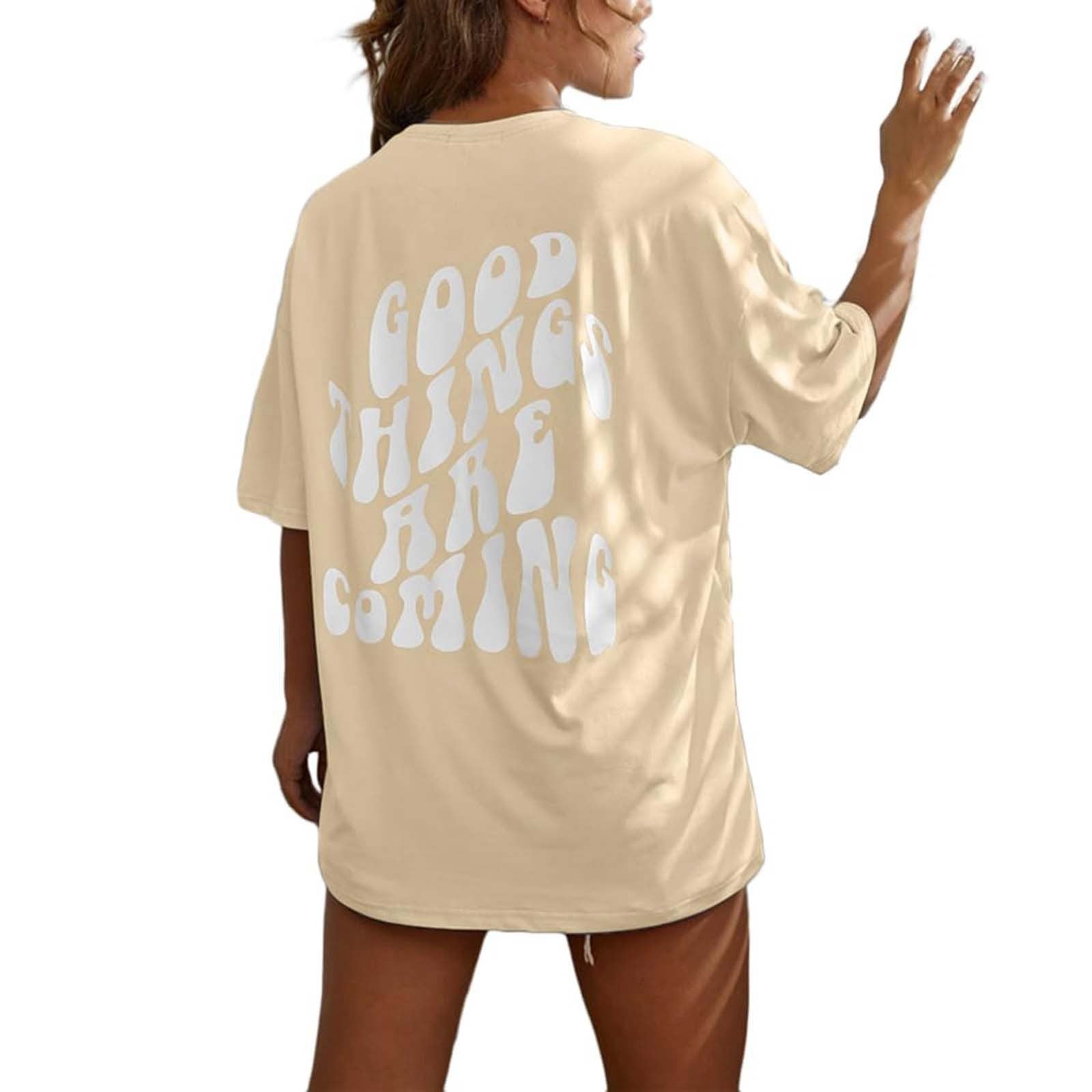 Womens Tops Casual Short Sleeve Letter Heart Printed T Shirts