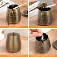 thumbnail image 2 of Small Retro Odorless Ashtray with Lid for Cigarettes Outdoor Rainproof,Metal Decorative Ashtray for Patio Outside Home Indoors Table Decor,Copper, 2 of 8