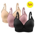 thumbnail image 2 of Diufon 3pc Bras for Women Solid Color Underwireless Soft Bras Full Coverage Push up Comfy Bras, 2 of 3