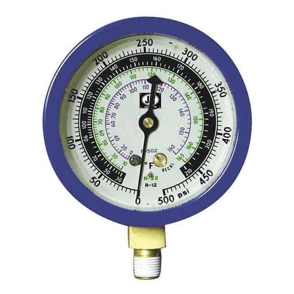 Jb Industries Gauge,3-1/8 In Dia,Low Side,Blue,350 psi M2-870