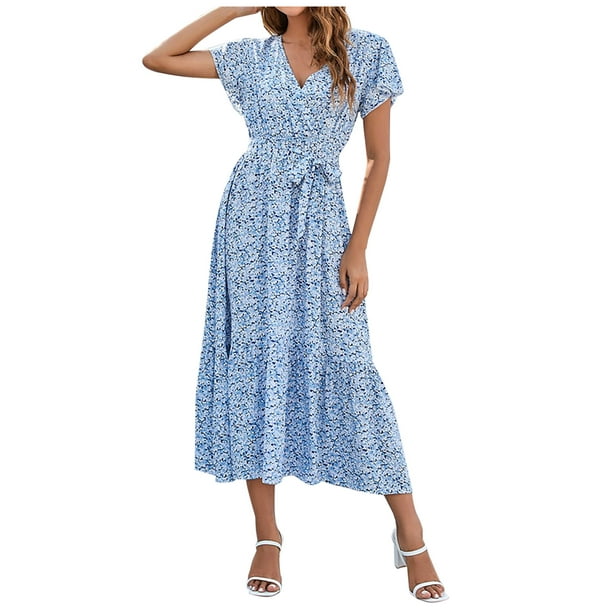 Babysbule Clearance Woman Summer Dresses Women's Summer Print Dress ...