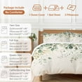 thumbnail image 6 of Eucalyptus Leaf Bedding Duvet Cover Set King Size 4 Pieces Country Plant Linen Texture Bedding Set with Zipper Closure, 1 Comforter Cover 92x106 Inches 1 Flat Sheet & 2 Pillow Cases, 6 of 7