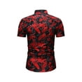 thumbnail image 4 of KOMOO Men 2 Piece Tracksuits Casual Button Down Short Sleeve Floral Hawaiian Shirt and Shorts Suit Floral Printed Tracksuits, 4 of 8