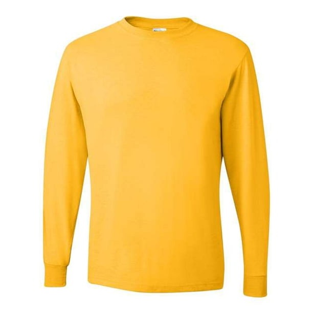 Jerzees - Camiseta de manga larga para hombre, mezcla de peso pesado 50/50, color amarillo isla, XXL Jerzees 29LSR