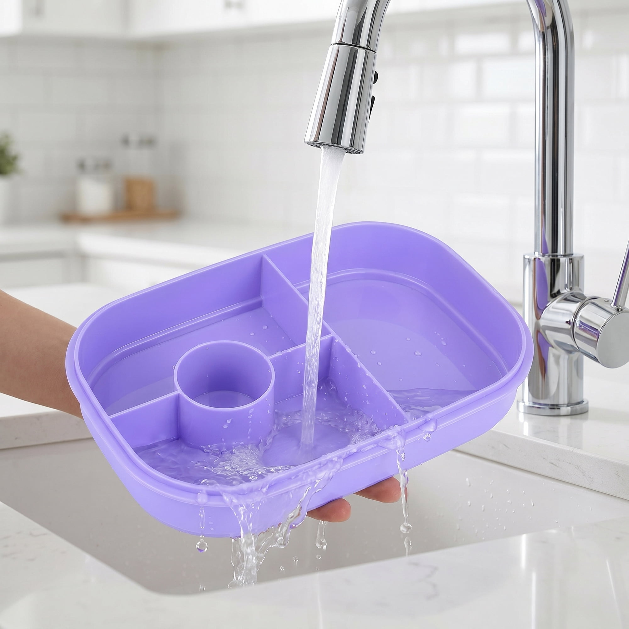Unique Bargains Multi-Layer Leak-Proof Meal Lunch Bento Box Purple
