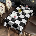thumbnail image 2 of Black and White Checkered Pattern Rectangle Tablecloth 60"x120",Waterproof Polyester Rectangle Table Cloth, Wipeable Spillproof Polyester Tablecloth for Dining, Camping, Indoor and Outdoor, 2 of 6