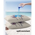 thumbnail image 4 of Pack of 2 Outdoor Pillow Covers, Abstract Purple Tulip Ray Beige Texture Waterproof Square Throw Pillowcase Cushion Decorative Pillow Covers for Couch Patio Tent, 20x12 in, 4 of 6
