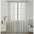 thumbnail image 6 of Polyester Linen Texture Semi-Sheer Grommet Lightweight Curtain Pair(Set of 2), 6 of 12