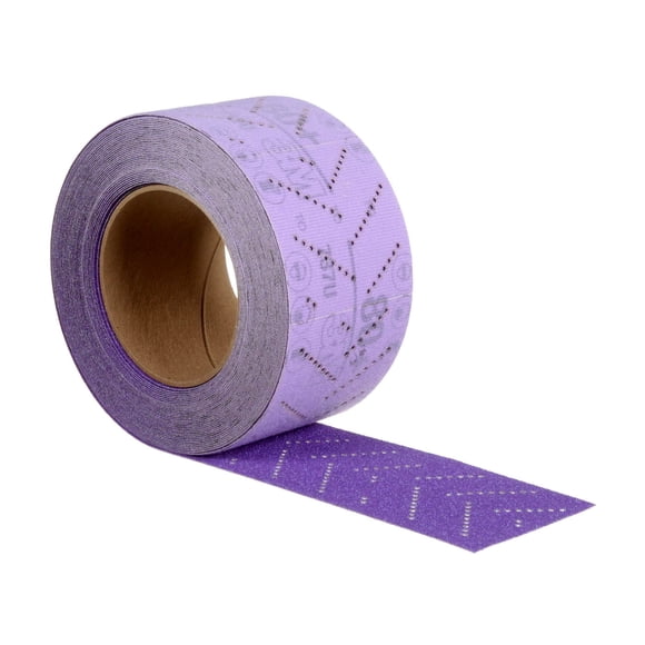Rouleau de Feuille Abrasive Cubitron II Hookit de 3M, 34442, Multi-Trous, 70 mm x 12 m, Qualité 80+, Rouleau de Papier de Verre pour Ponçage Automobile pour Élimination de Revêtement, Protection de Corps
