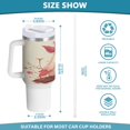 thumbnail image 3 of 40 Oz Car Handle Water Bottle Water Cup Water Bottle Water Jug Coffee Cup Travel Water Bottle Cartoon Pink Bird, 3 of 8