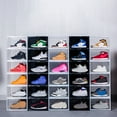 thumbnail image 1 of Dust-proof Shoes Box Stackable Magnetic Shoes Storage Organizer Rack Household Supplies, 1 of 7