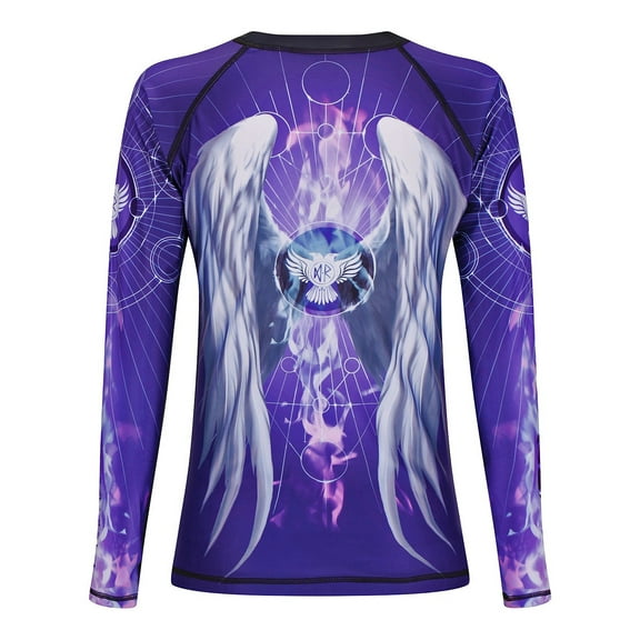 Raven Fightwear Women's Archangel Gabriel BJJ Rash Guard MMA Purple
