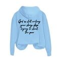 thumbnail image 3 of DondPO Essentials Hoodie Hoodies for Women Women's Trust God God Is Still Writing Your Story Print Casual Hooded Graphic Hoodies Sweatshirt for Women Sky Blue 3XL, 3 of 4