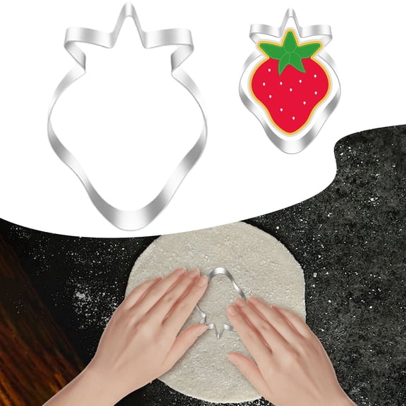 Ljxge Strawberry Cookie Cutter Stainless Steel 7Pcs Set Baking Tools, For Making Cookies Cakes And Fruit Shaped Decorations