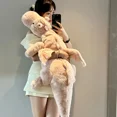 thumbnail image 4 of Peluche de dragón blanco gigante de 150 cm con cuerno de unicornio, dinosaurio pterosaurio volador, almohada de dinosaurio, regalo de vacaciones kawaii, almohada de anime, 4 of 5