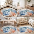 thumbnail image 4 of Round Area Rugs 3.3Ft, Sea Turtle Coastal Non-Slip Washable Circle Rugs Carpet, Summer Beach Coral Nautical Rustic Indoor Outdoor Rug Floor Mats Throw Runner for Bedroom Living Room Bathroom, 4 of 8