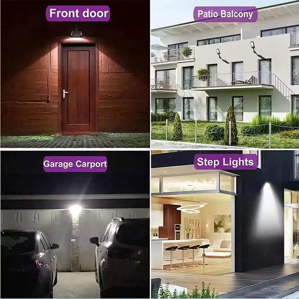 Solar Lights Outdoor Motion Sensor, 2 Pack Solar Street Lights Outdoor Waterproof, Dusk to Dawn Solar Security Flood Lights with Remote Control for Yard, Entryway Garage, Porch