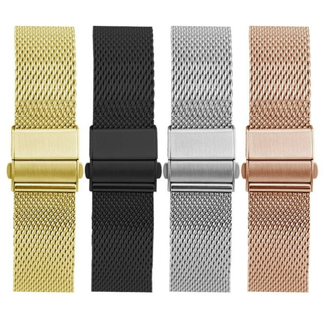 Amdohai Bracelets de Montre en Acier Inoxydable 20mm à Dégagement Rapide, Bracelet en Maille de Remplacement avec Boucle Pliante, Bracelet Réglable Compatible Watchband avec Montre Intelligente/traditionnelle 20mm