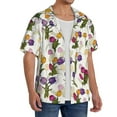 thumbnail image 3 of Salouo Tulips Flowers Pattern Cuban Collar Shirts for Men Button-Down Shirt Men's Short Sleeve Shirts Hawaiian Shirts Casual Shirts -Small, 3 of 6
