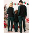 thumbnail image 3 of Family Matching Christmas Holiday Pajamas Sets, Xmas Plaid Pajama Pants Long Sleeve Print Top Pjs Sets Sleepwear Bottoms for Men Couple, Green Plaid, L, 3 of 6