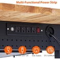 thumbnail image 4 of GloryStar 60" Adjustable Height Workbench with 2000 Lbs Load Capacity, Heavy Duty Rubber Wood Top, Mobile Rolling Work Table with Drawer, Pegboard, Power Outlets & Lockable Wheels for Garage Workshop, 4 of 6