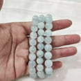 thumbnail image 6 of AAA Aquamarine Beads Bracelet, Natural Aquamarine Bracelet, March Birthstone, Elastic Band, Bangle, Christmas Gift, Unisex Jewelry, Gift for Her, Women Bracelet, Men Bracelet, Spiritual Bracelet, 6 of 9