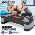 thumbnail image 3 of MADOG 31" Aerobic Stepper with Risers, Adjustable Height Workout Exercise Step Platform Trainer for Home Gym Fitness, Gray, 3 of 12